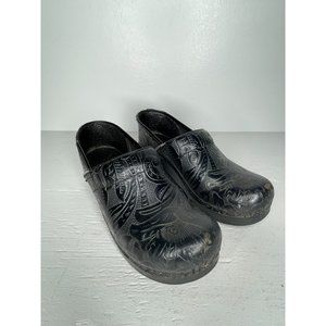 Dansko Womens Clogs Black Leather Professional Clogs Size 38 US 7.5-8